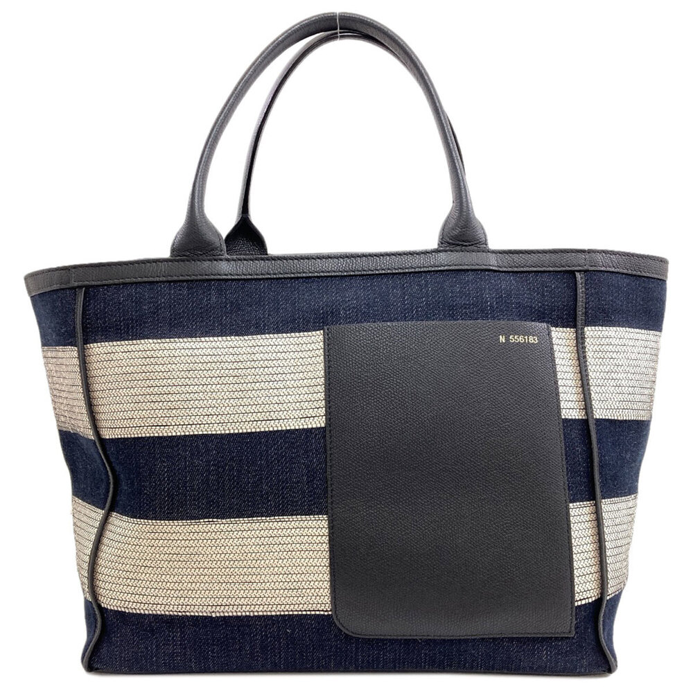 Valextra Striped Canvas Tote Bag for Women